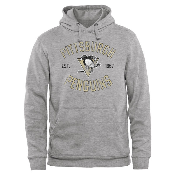 Pittsburgh Penguins Heritage Pullover Hoodie Ash