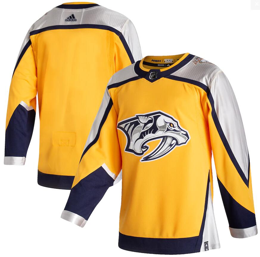 Predators Blank Yellow 2020-21 Reverse Retro Adidas Jersey