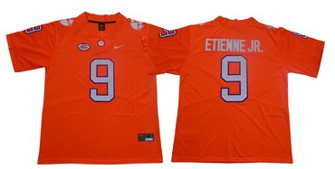 Men's Nike Clemson Tigers #9 Travis Etienne Jr Orange Team Color 2019 New Limited Football Jersey