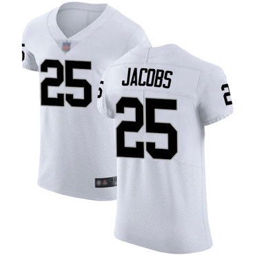 Raiders #25 Josh Jacobs White Men's Stitched Football Vapor Untouchable Elite Jersey