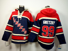 Rangers 99 Gretzky Dark Blue Hoodies Jerseys