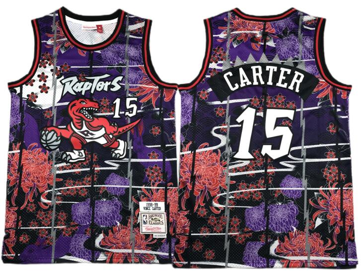 Raptors 15 Vince Carter Purple Tear Up Pack Hardwood Classics 1998-99 Swingman Jersey