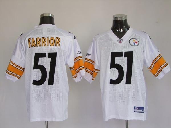 Rebook pittsburgh steelers 51 james farrior white Stitched jerseys