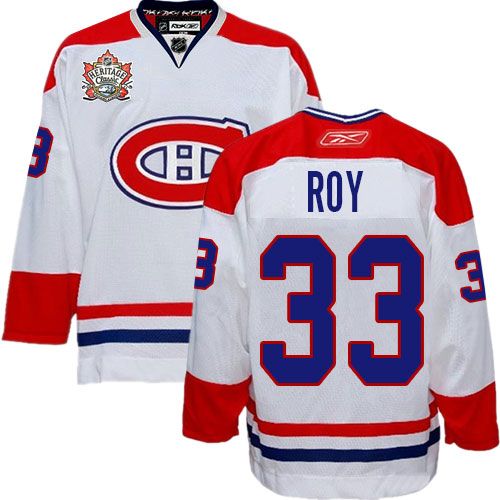 Reebok Men's #33Patrick Roy Heritage Classic Montreal Canadiens White Jersey NHL