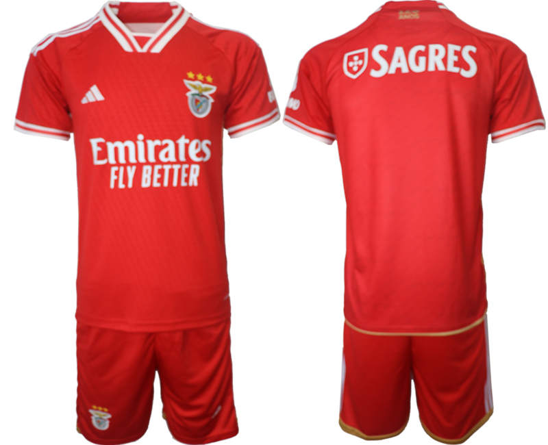 SL Benfica home Custom Or Blank Red 2023-24 soccer Jerseys