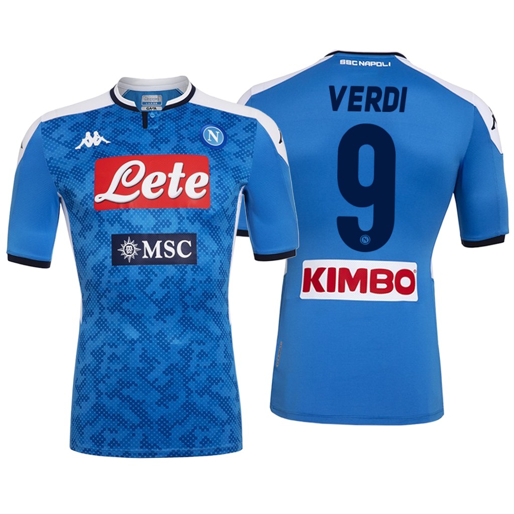 SSC Napoli #9 Simone Verdi Men's 19-20 Home Jersey