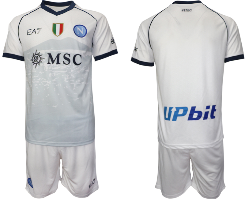 SSC Napoli Custom or Blank away white 2023-24 suit soccer jerseys