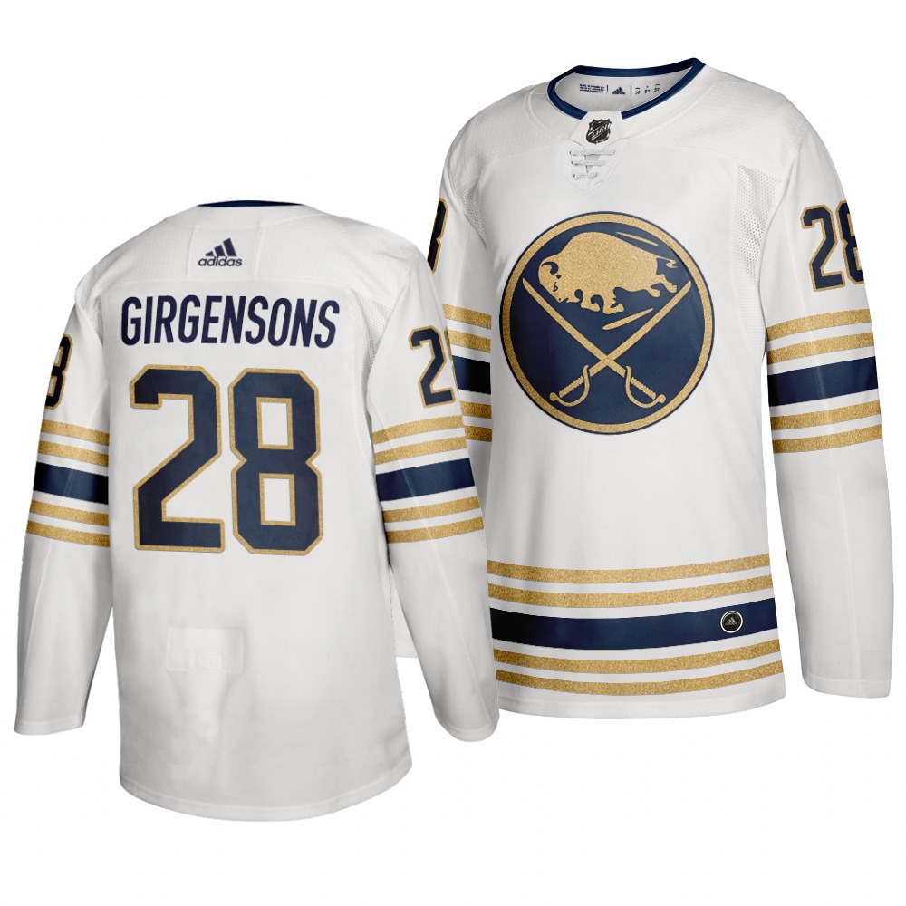Sabres 28 Zemgus Girgensons White 50th Anniversary Adidas Jersey