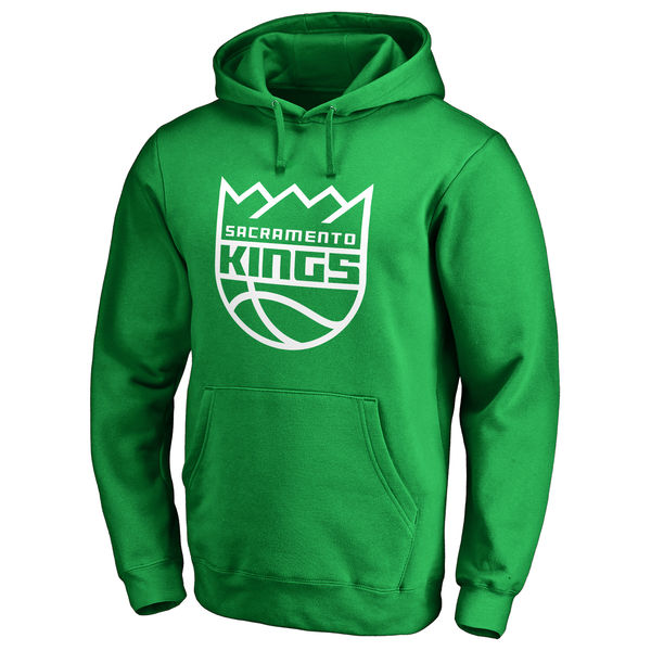 Sacramento Kings Fanatics Branded Kelly Green St. Patrick's Day White Logo Pullover Hoodie