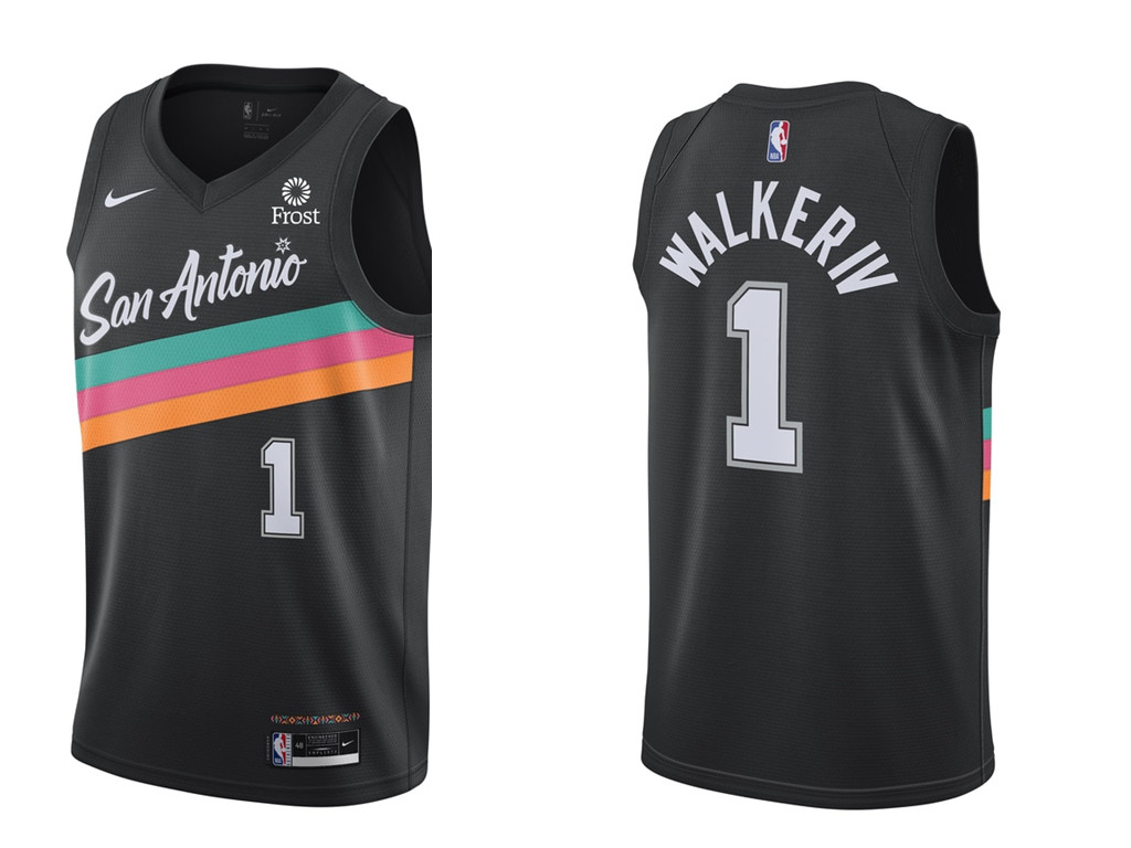 San Antonio Spurs #1 Walker IV Men's Nike 2020 City Edition Swingman Jersey