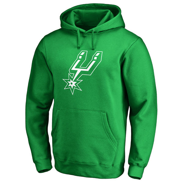 San Antonio Spurs Fanatics Branded Kelly Green St. Patrick's Day White Logo Pullover Hoodie