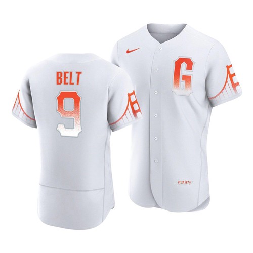 San Francisco Giants #9 Brandon Belt White 2021 City Connect MLB Flex Base Nike Jersey