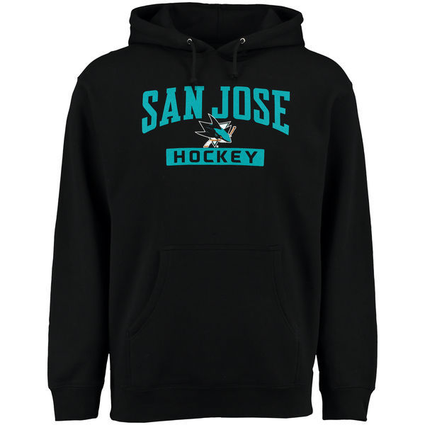 San Jose Sharks Black Team Logo Men's Pullover Hoodie02