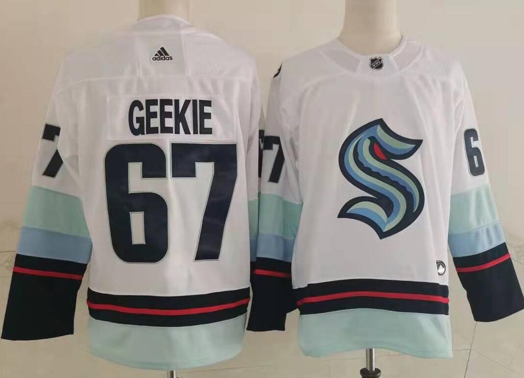 Seattle Kraken #67 Morgan Geekie Away 2021-22 White Authentic Jersey for men