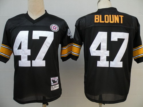 Size XXXXL Pittsburgh Steelers #47 Mel Blount Black Throwback Jersey