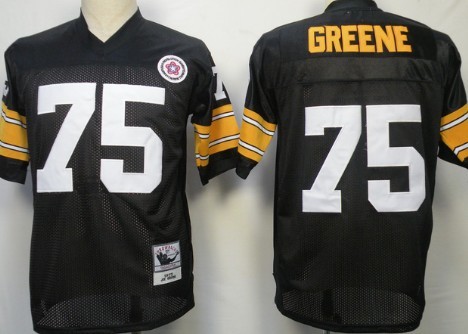Size XXXXL Pittsburgh Steelers #75 Joe Greene Black Throwback Jersey