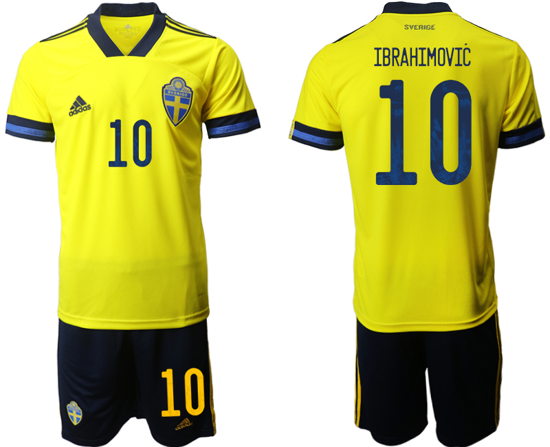 Sweden-10-IBRAHIMOVIC-Home-UEFA-Euro-2020-Soccer-Jersey