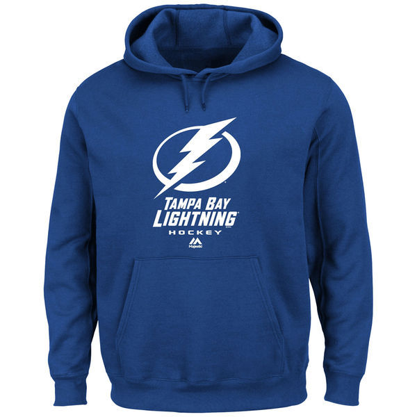 Tampa Bay Lightning Blue Team Logo Men's Pullover Hoodie