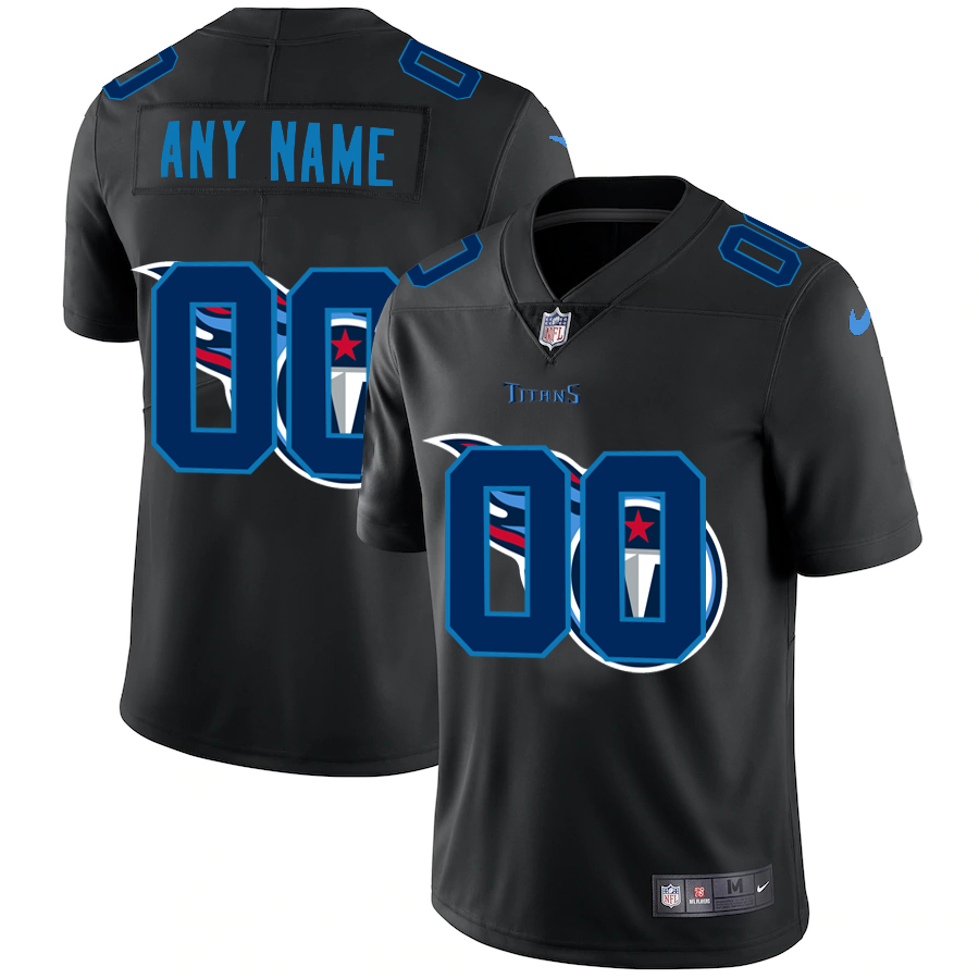 Tennessee Titans Custom Men's Nike Team Logo Dual Overlap Limited NFL Jersey Black