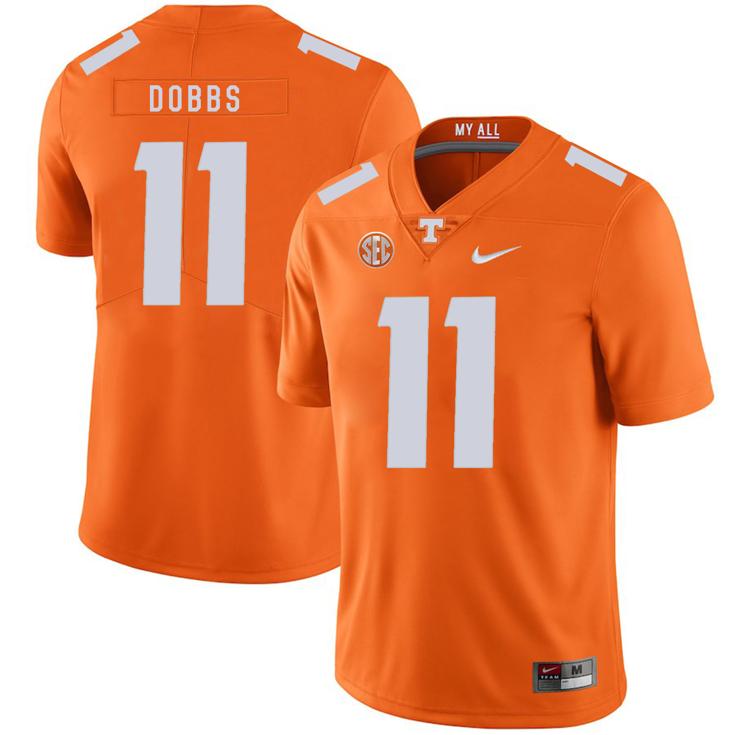 Tennessee Volunteers 11 Joshua Dobbs Orange Nike College Football Jersey