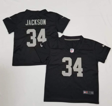 Toddler Las Vegas Raiders #34 Bo Jackson Limited Black Vapor Jersey
