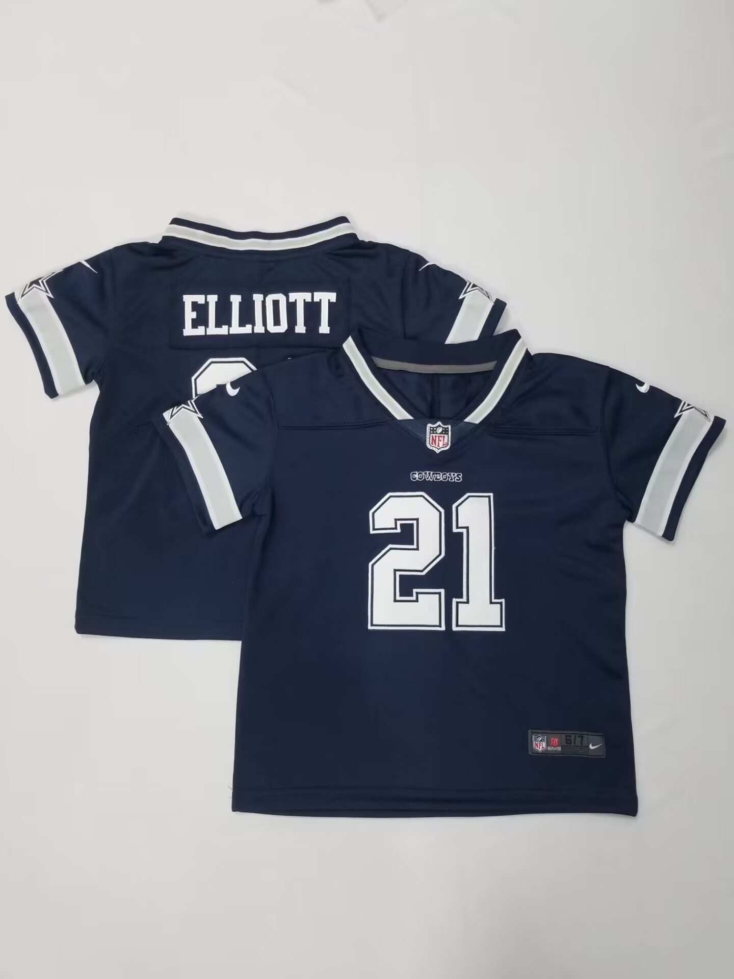 Toddlers Dallas Cowboys #21 Ezekiel Elliott Navy Blue 2021 Vapor Untouchable Stitched Nike Limited Jersey