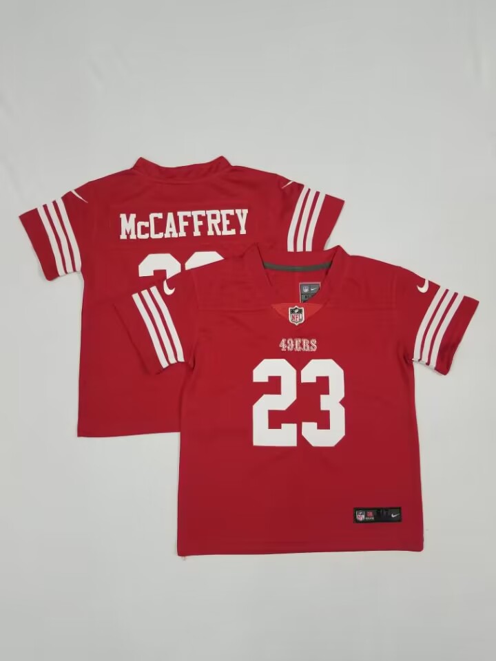 Toddlers San Francisco 49ers #23 Christian McCaffrey 2022 Red Vapor Untouchable Stitched Limited Jersey