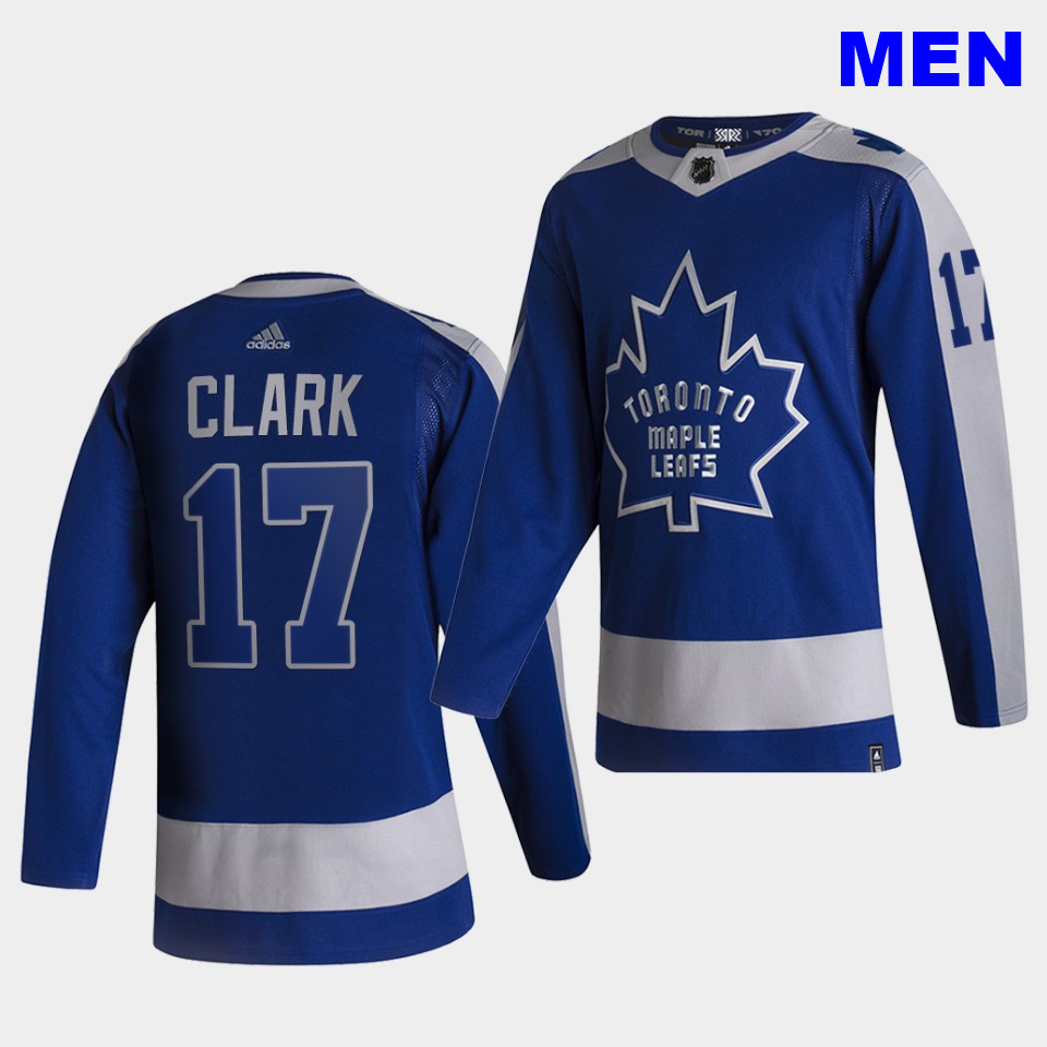 Toronto Maple Leafs #17 Wendel Clark 2021 Reverse Retro Blue Special Edition Authentic Jersey