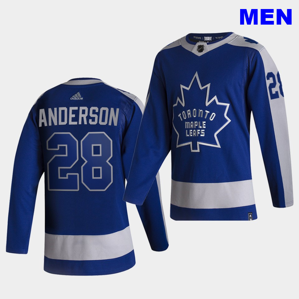Toronto Maple Leafs #21 Joey Anderson 2021 Reverse Retro Blue Special Edition Authentic Jersey