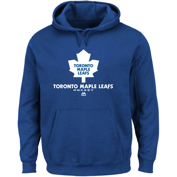 Toronto Maple Leafs Blue Team Logo Men's Pullover Hoodie02