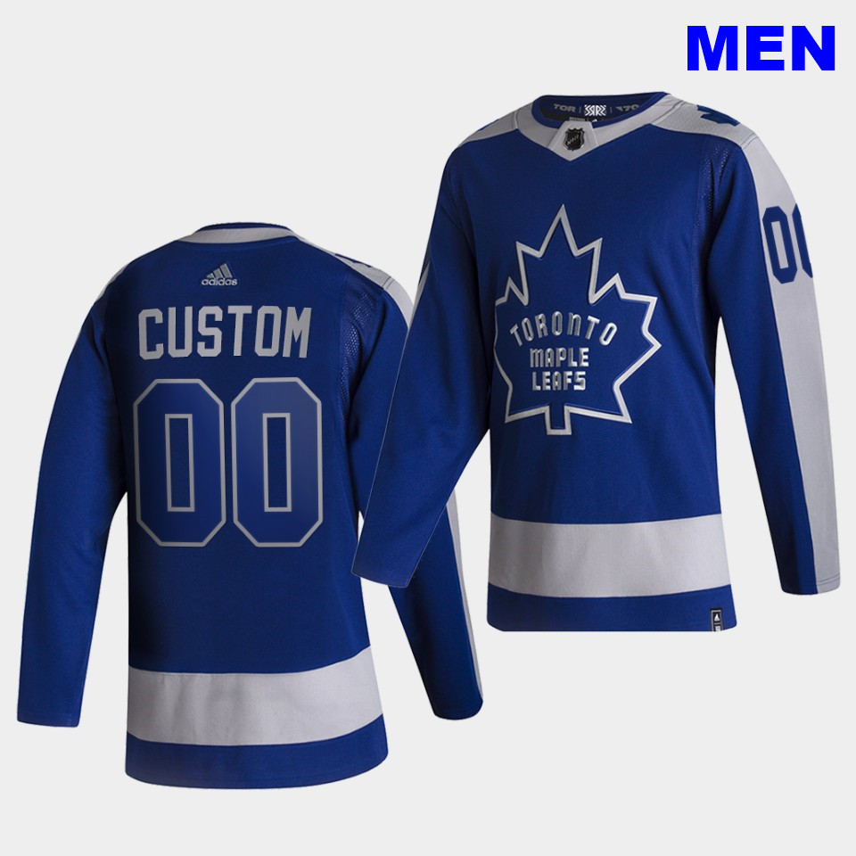 Toronto Maple Leafs Custom 2021 Reverse Retro Blue Special Edition Authentic Jersey