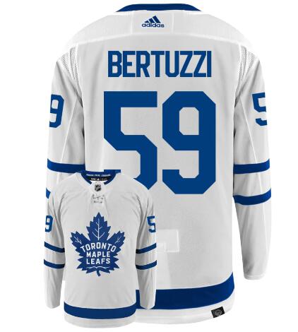 Toronto Maple Leafs #59 Tyler Bertuzzi adidas White Authentic Away Player Hockey Jersey