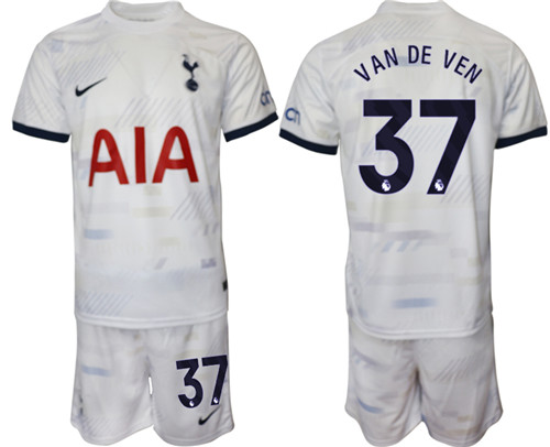 Tottenham Hotspur home 37# VAN DE VEN 2023-24 suit soccer jerseys