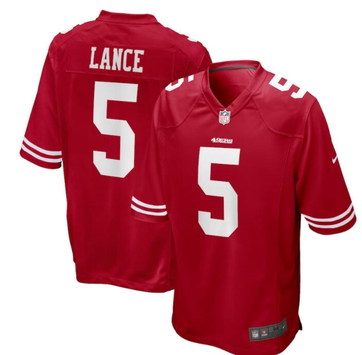 Trey Lance San Francisco 49ers #5 Nike 2021 NFL Draft First Round Pick Game Jersey - RED