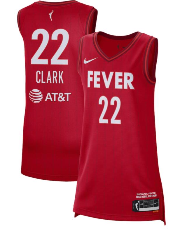 Unisex Indiana Fever Caitlin Clark Nike Red 2024 WNBA Draft Rebel Edition Victory Player Jersey