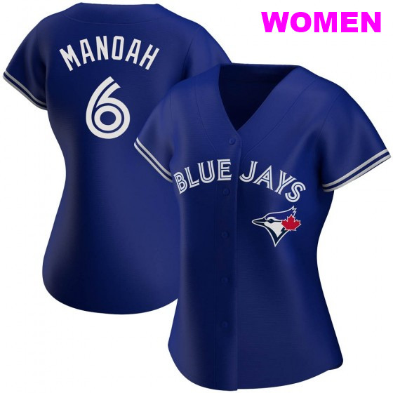 WOMEN'S TORONTO BLUE JAYS #6 ALEK MANOAH ROYAL ALTERNATE JERSEY