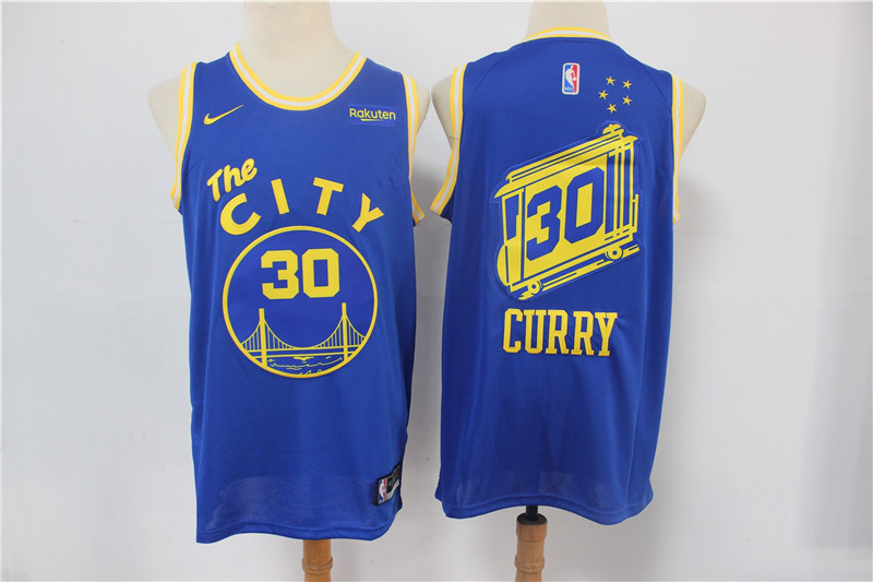 Warriors 30 Stephen Curry Blue Nike Swingman Jersey