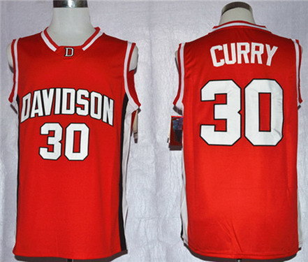 Davidson Wildcats #30 Stephen Curry Red Jersey