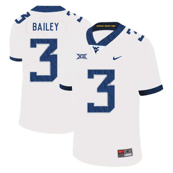 West Virginia Mountaineers 3 Stedman Bailey White College Football Jersey