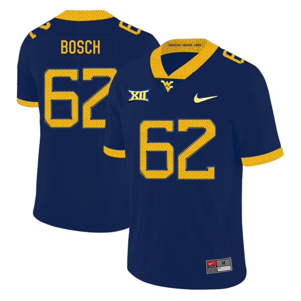 West Virginia Mountaineers 62 Kyle Bosch Navy College Football Jersey