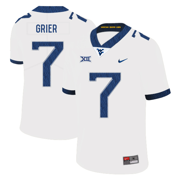 West Virginia Mountaineers 7 Will Grier White College Football Jersey