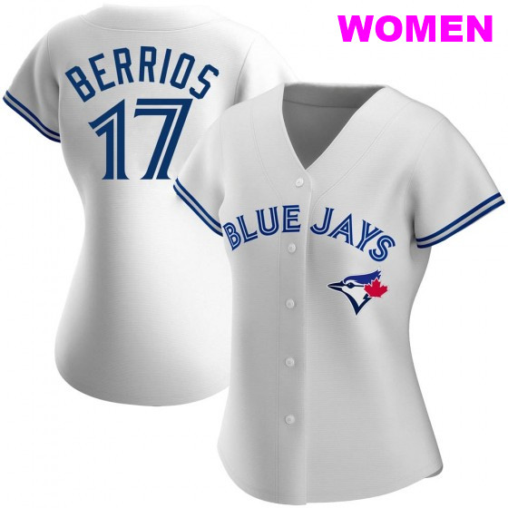 Women's #17 Jose Berrios Toronto Blue Jays Road Jersey - Gray