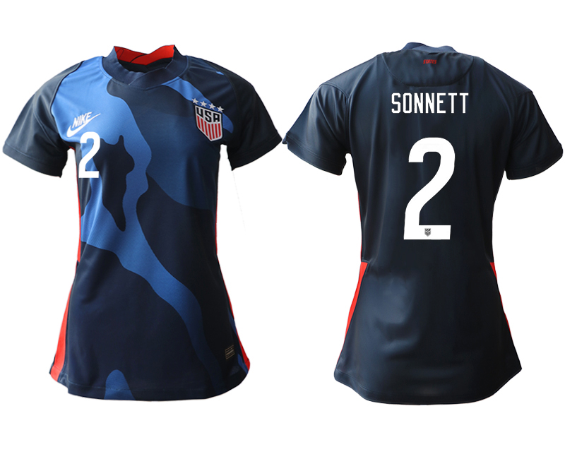 Women's 2020-21 America away aaa version 2# SONNETT soccer jerseys