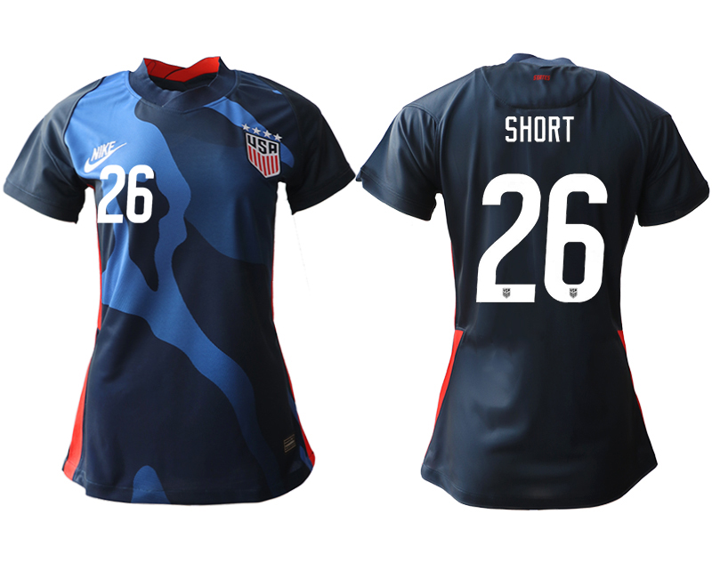Women's 2020-21 America away aaa version 26# SHORT soccer jerseys