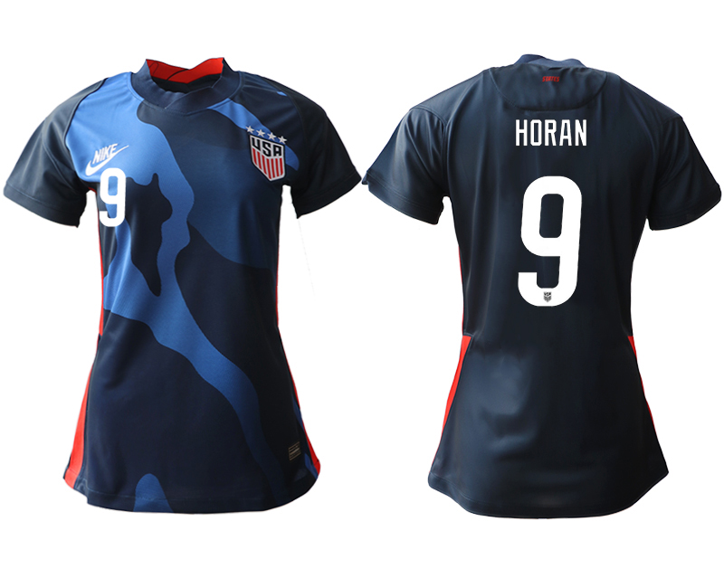 Women's 2020-21 America away aaa version 9# HORAN soccer jerseys