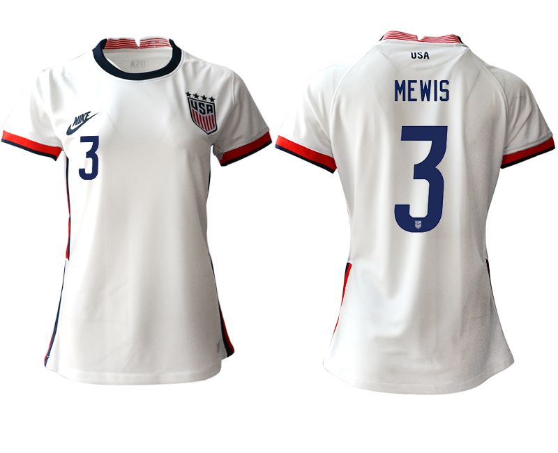 Women's 2020-21 America home aaa version 3# MEWIS soccer jerseys