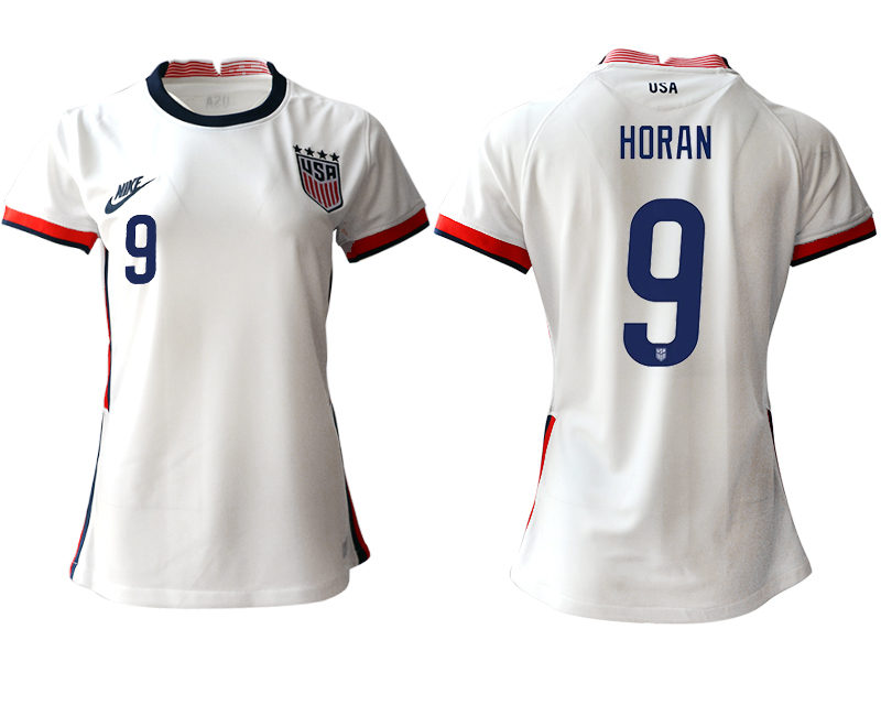 Women's 2020-21 America home aaa version 9# HORAN soccer jerseys