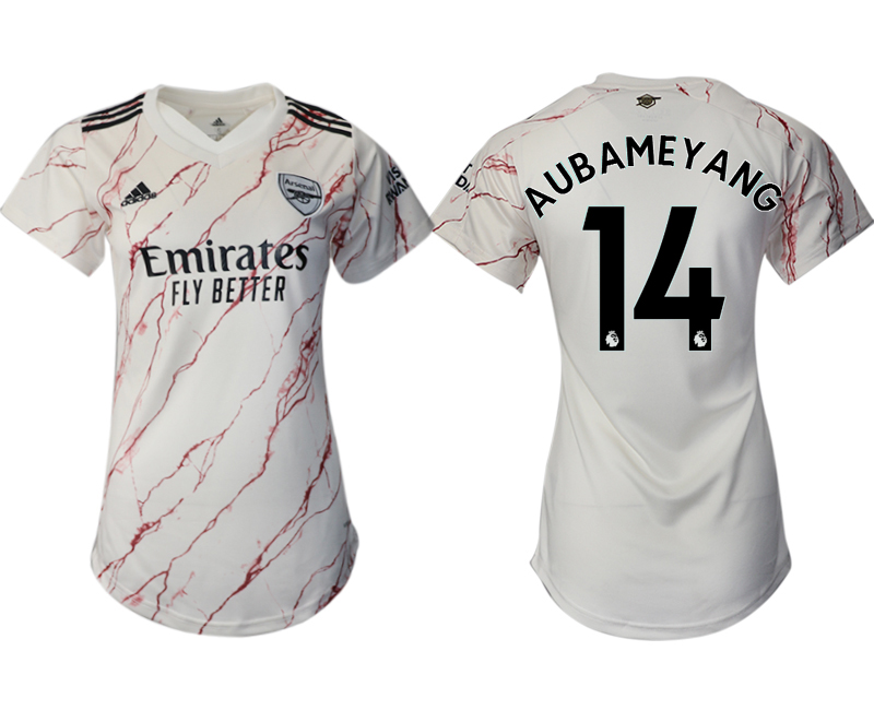 Women's 2020-21 Arsenal away aaa version 14# AUBAMEYANG soccer jerseys