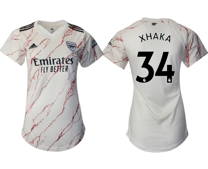 Women's 2020-21 Arsenal away aaa version 34# XHAKA soccer jerseys
