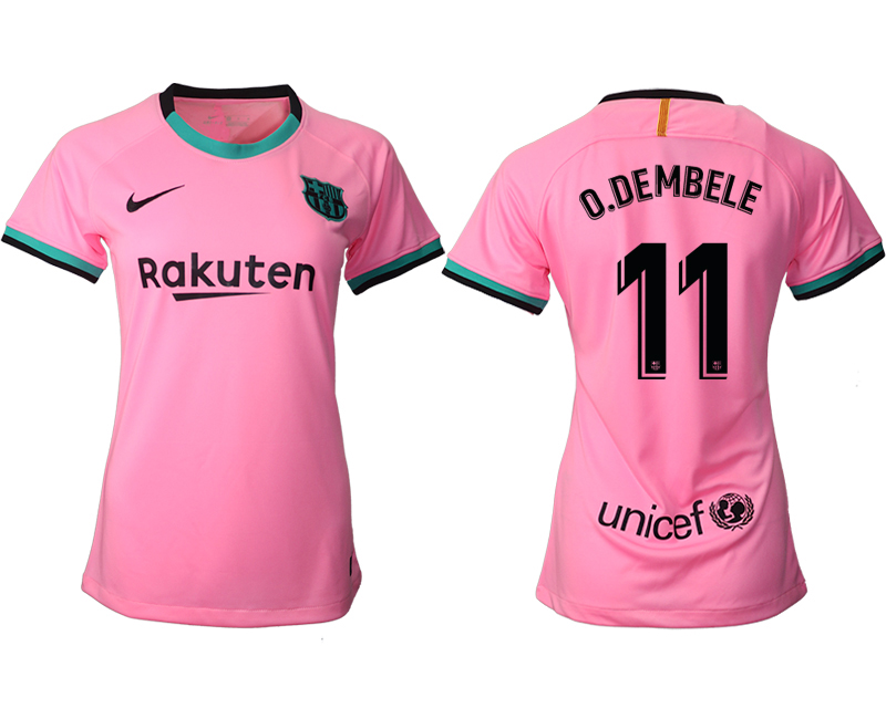 Women's 2020-21 Barcelona  away aaa version 11# O.DEMBELE soccer jerseys